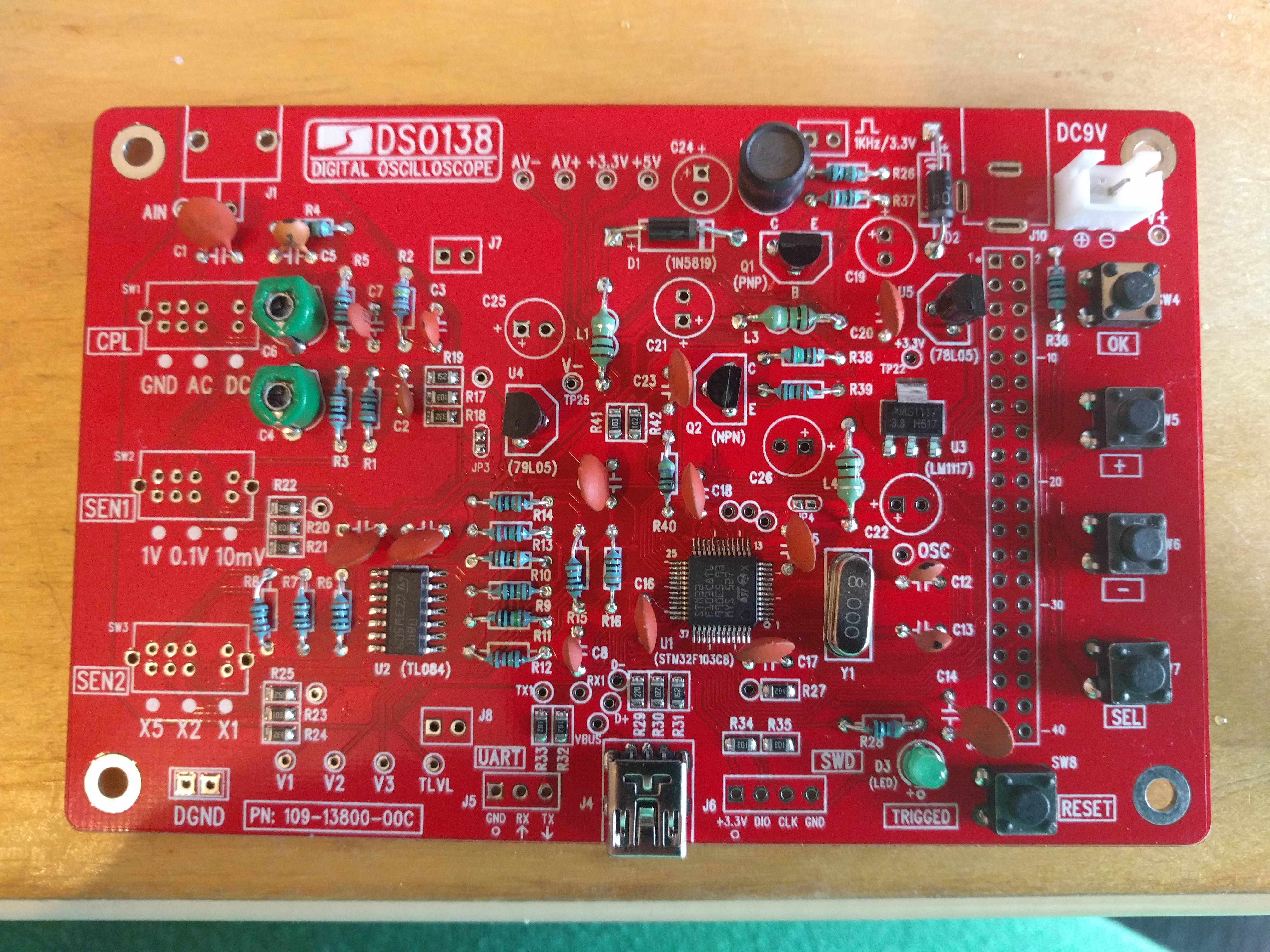 Step 5, buttons, inductors, trimming capacitors, etc