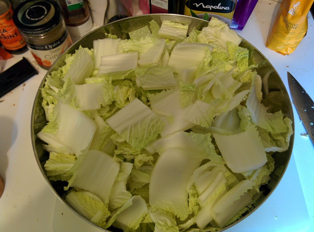 Chopped up cabbage