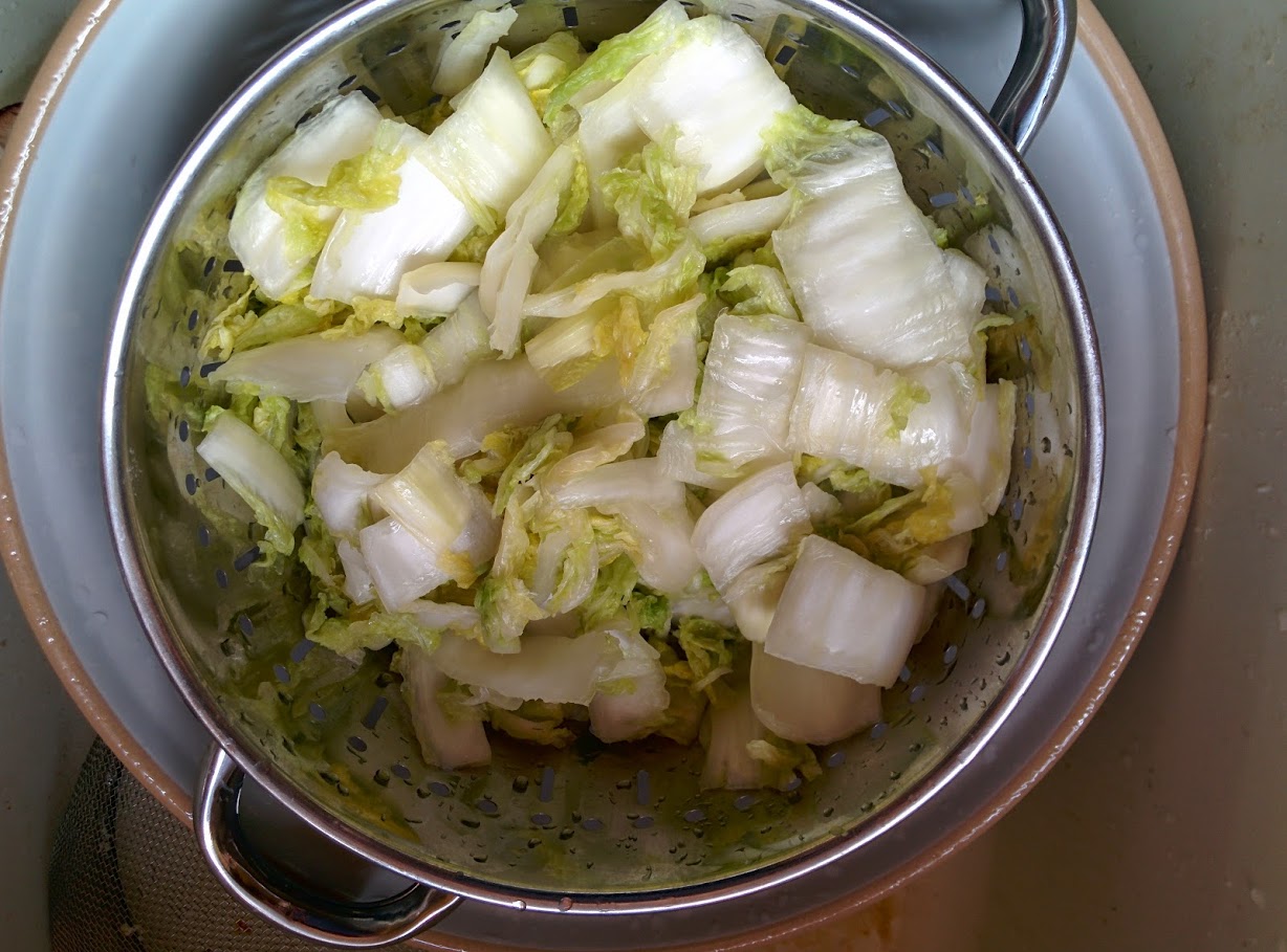 Drained salted cabbage 1h45m later